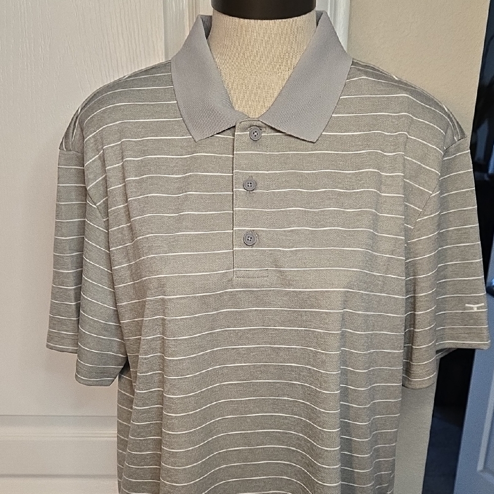 Tom Brady Gray Striped Men's Polo Shirt